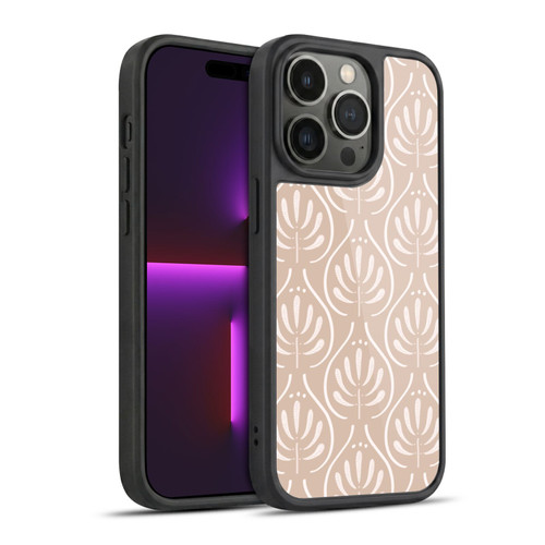 Anis Illustration Mix Pattern Boho Beige Gel Armour Case For Apple iPhone 14 Pro