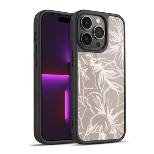 Anis Illustration Mix Pattern Floral Lines Gel Armour Case For Apple iPhone 14 Pro