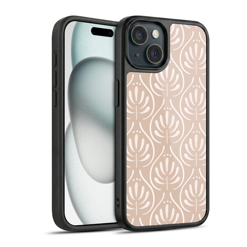 Anis Illustration Mix Pattern Boho Beige Gel Armour Case For Apple iPhone 15