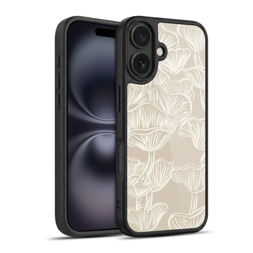 Anis Illustration Mix Pattern Mushrooms Neutrals Gel Armour Case For Apple iPhone 16
