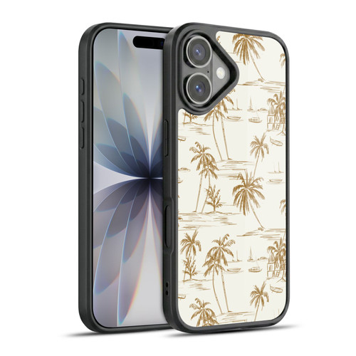 Anis Illustration Mix Pattern Beach Beige Gold Gel Armour Case For Apple iPhone 17