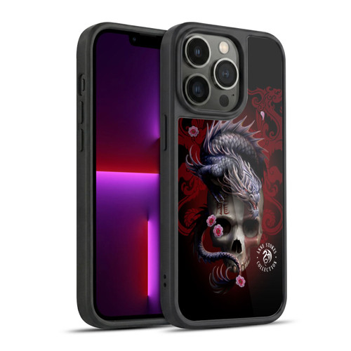 Anne Stokes Oriental Skull Red Dragon Swirls Gel Armour Case For Apple iPhone 13 Pro