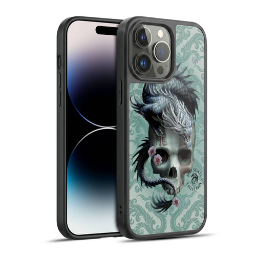Anne Stokes Oriental Skull Green Dragon Swirls Gel Armour Case For Apple iPhone 14 Pro Max