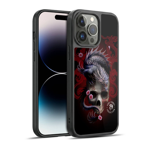 Anne Stokes Oriental Skull Red Dragon Swirls Gel Armour Case For Apple iPhone 14 Pro Max