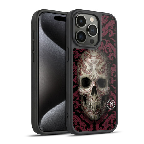 Anne Stokes Oriental Skull Dragon Swirl Pattern Gel Armour Case For Apple iPhone 15 Pro