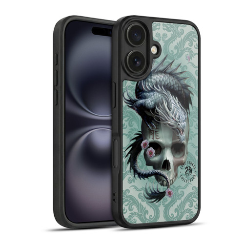 Anne Stokes Oriental Skull Green Dragon Swirls Gel Armour Case For Apple iPhone 16
