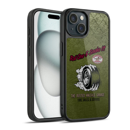 Busted Knuckle Garage Graphics Tire Gel Armour Case For Apple iPhone 15