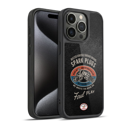 Busted Knuckle Garage Graphics Spark Plugs Gel Armour Case For Apple iPhone 15 Pro