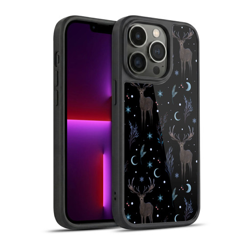 Episodic Drawing Art Winter Deer Pattern Gel Armour Case For Apple iPhone 13 Pro