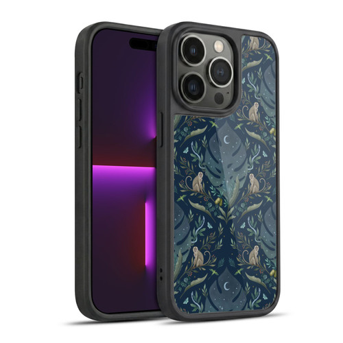 Episodic Drawing Art Monkey Tropical Light Pattern Gel Armour Case For Apple iPhone 14 Pro