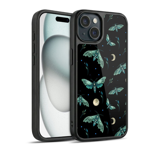 Episodic Drawing Art Lime Hawk Moth Pattern Gel Armour Case For Apple iPhone 15