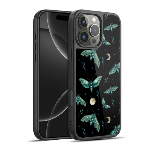 Episodic Drawing Art Lime Hawk Moth Pattern Gel Armour Case For Apple iPhone 16 Pro Max