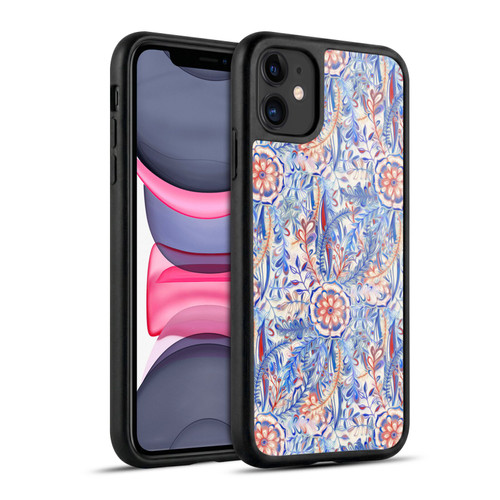 Micklyn Le Feuvre Florals Burst in Blue and Red Gel Armour Case For Apple iPhone 11