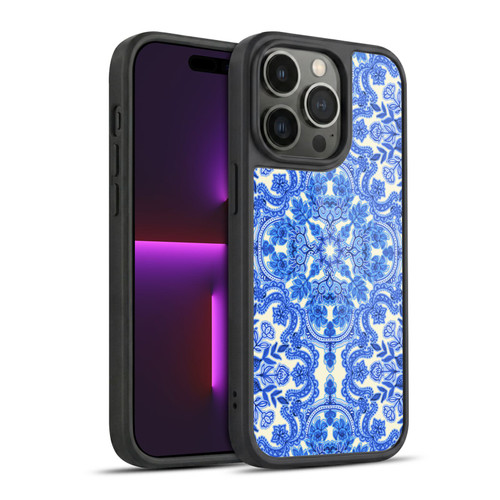 Micklyn Le Feuvre Floral Patterns Cobalt Blue And White Gel Armour Case For Apple iPhone 14 Pro