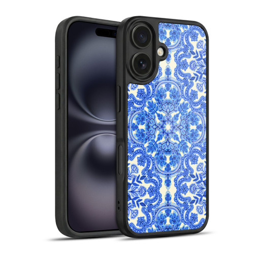 Micklyn Le Feuvre Floral Patterns Cobalt Blue And White Gel Armour Case For Apple iPhone 16