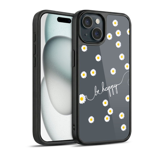 Monika Strigel Happy Daisy Grey Gel Armour Case For Apple iPhone 15