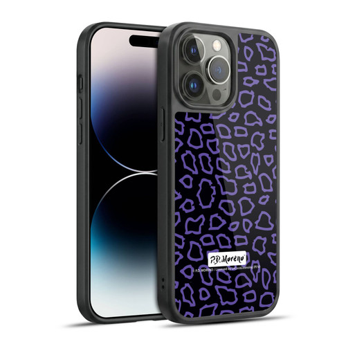 P.D. Moreno Patterns Black Purple Gel Armour Case For Apple iPhone 14 Pro Max