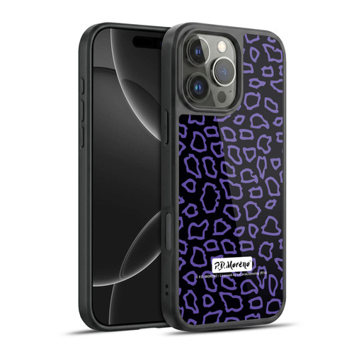 P.D. Moreno Patterns Black Purple Gel Armour Case For Apple iPhone 16 Pro Max