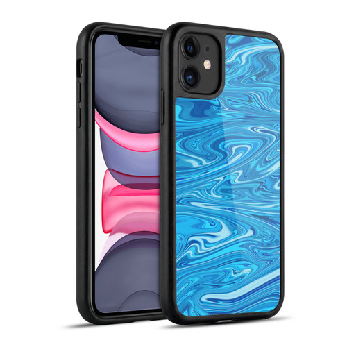 Suzan Lind Marble Light Blue Gel Armour Case For Apple iPhone 11