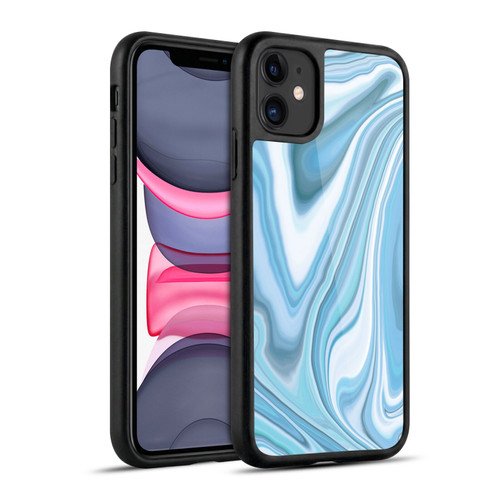 Suzan Lind Marble Light Blue Pastel Gel Armour Case For Apple iPhone 11