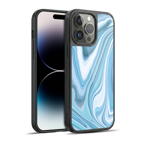 Suzan Lind Marble Light Blue Pastel Gel Armour Case For Apple iPhone 14 Pro Max