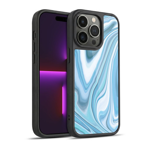 Suzan Lind Marble Light Blue Pastel Gel Armour Case For Apple iPhone 14 Pro