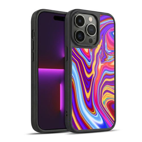 Suzan Lind Marble Purple Yellow Red Gel Armour Case For Apple iPhone 14 Pro