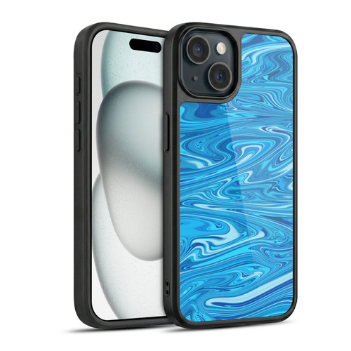 Suzan Lind Marble Light Blue Gel Armour Case For Apple iPhone 15