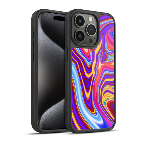 Suzan Lind Marble Purple Yellow Red Gel Armour Case For Apple iPhone 15 Pro