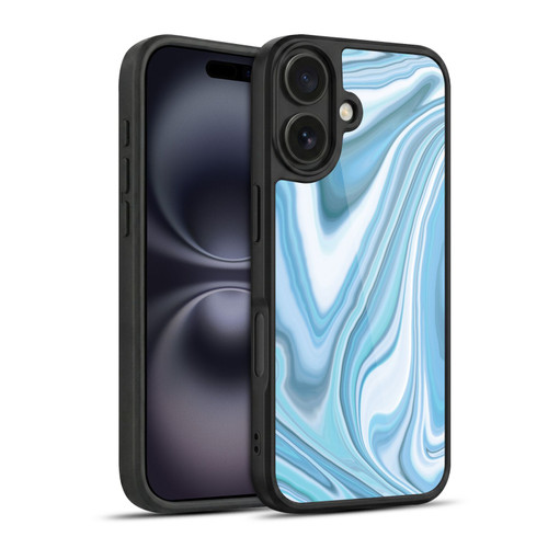 Suzan Lind Marble Light Blue Pastel Gel Armour Case For Apple iPhone 16