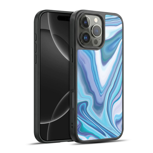 Suzan Lind Marble Dark Blue Pastel Gel Armour Case For Apple iPhone 16 Pro Max