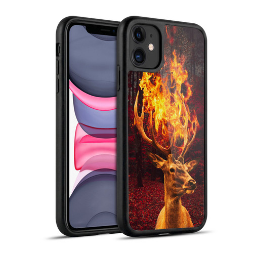 Dave Loblaw Animals Fire Deer Forest Gel Armour Case For Apple iPhone 11