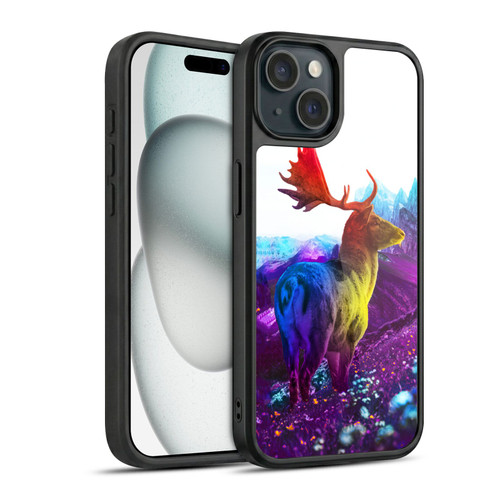 Dave Loblaw Animals Purple Mountain Deer Gel Armour Case For Apple iPhone 15
