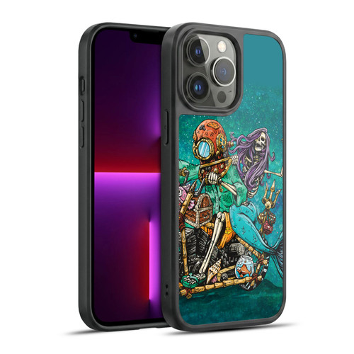David Lozeau Colourful Art Mermaid And Driver Motorcycle Gel Armour Case For Apple iPhone 13 Pro Max