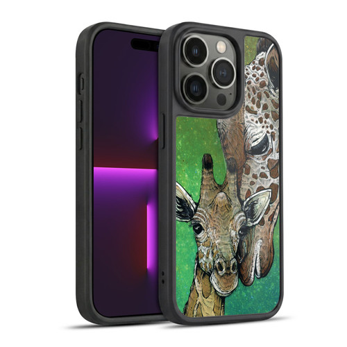 David Lozeau Colourful Art Giraffe Gel Armour Case For Apple iPhone 14 Pro