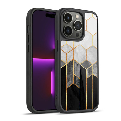 Elisabeth Fredriksson Sparkles Charcoal Hexagons Gel Armour Case For Apple iPhone 14 Pro