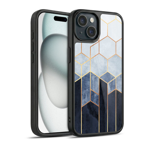 Elisabeth Fredriksson Sparkles Soft Blue Hexagons Gel Armour Case For Apple iPhone 15