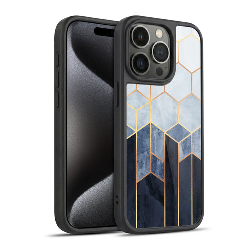 Elisabeth Fredriksson Sparkles Soft Blue Hexagons Gel Armour Case For Apple iPhone 15 Pro