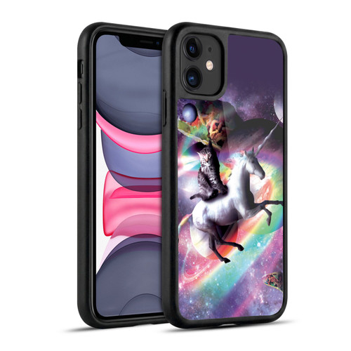 Random Galaxy Animals Space Cat Riding Unicorn Gel Armour Case For Apple iPhone 11