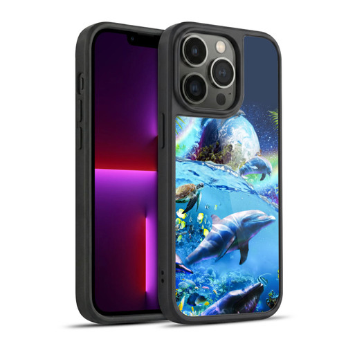 Random Galaxy Animals Galaxy Dolphins Gel Armour Case For Apple iPhone 13 Pro