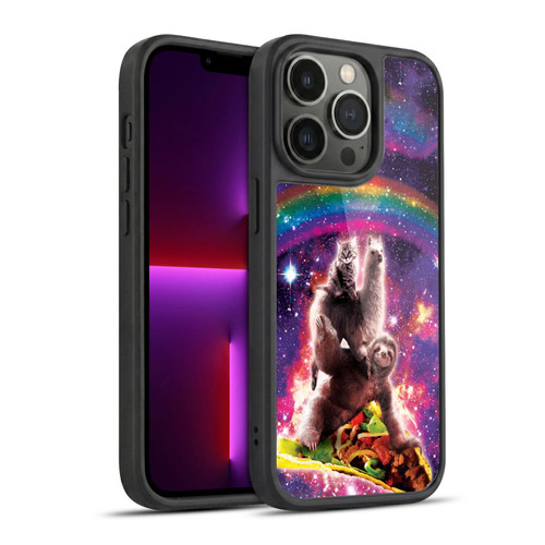 Random Galaxy Animals Space Cat Llama Sloth On Taco Gel Armour Case For Apple iPhone 13 Pro
