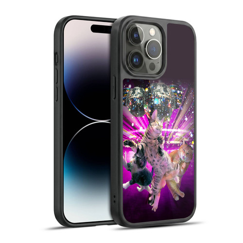 Random Galaxy Animals Disco Dancing Cat Gel Armour Case For Apple iPhone 14 Pro Max