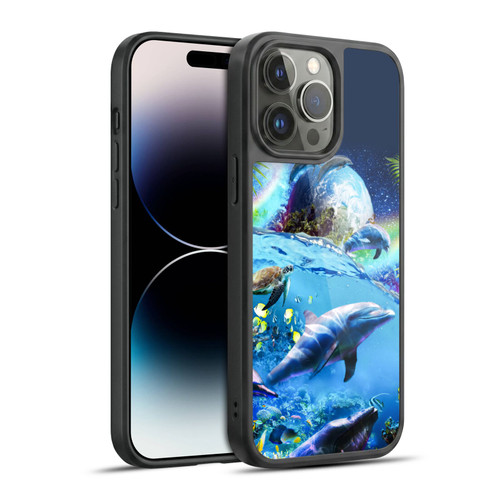 Random Galaxy Animals Galaxy Dolphins Gel Armour Case For Apple iPhone 14 Pro Max