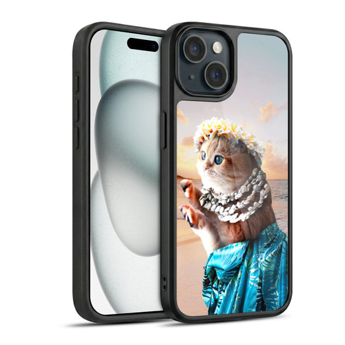 Random Galaxy Animals Aloha Hawaiian Cat Gel Armour Case For Apple iPhone 15