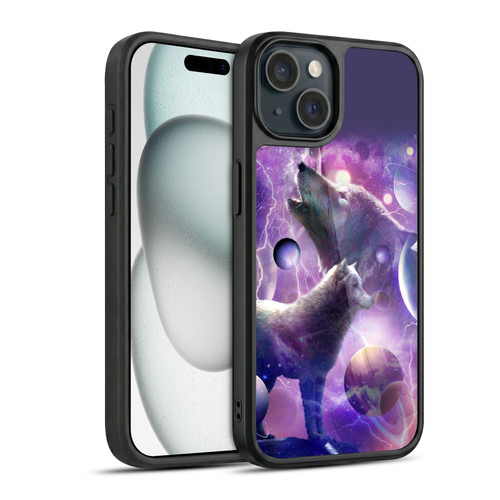 Random Galaxy Animals Cosmic Wolf Space Gel Armour Case For Apple iPhone 15
