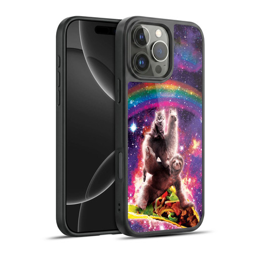 Random Galaxy Animals Space Cat Llama Sloth On Taco Gel Armour Case For Apple iPhone 16 Pro Max