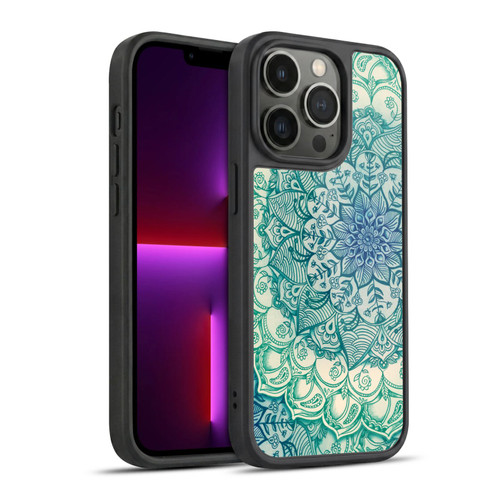 Micklyn Le Feuvre Mandala 3 Emerald Doodle Gel Armour Case For Apple iPhone 13 Pro