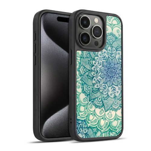 Micklyn Le Feuvre Mandala 3 Emerald Doodle Gel Armour Case For Apple iPhone 15 Pro