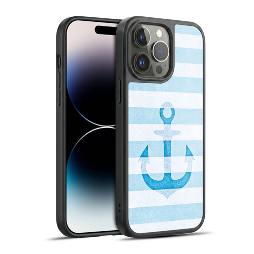 Monika Strigel Vintage Anchors Blue Gel Armour Case For Apple iPhone 14 Pro Max
