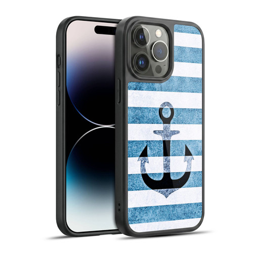 Monika Strigel Vintage Anchors Indigo Gel Armour Case For Apple iPhone 14 Pro Max
